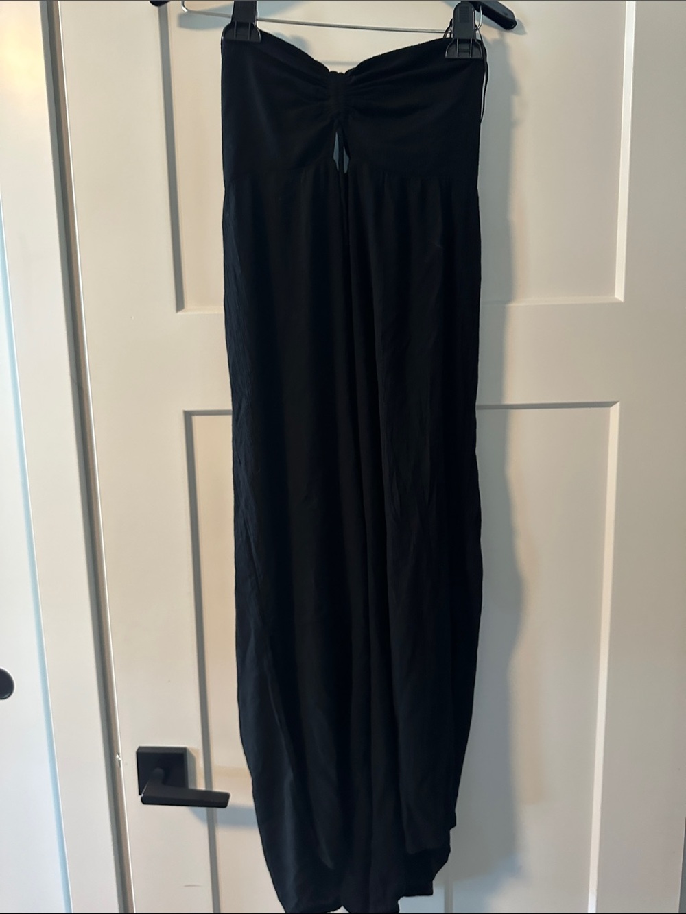 Black Strapless Wide-Leg Jumpsuit